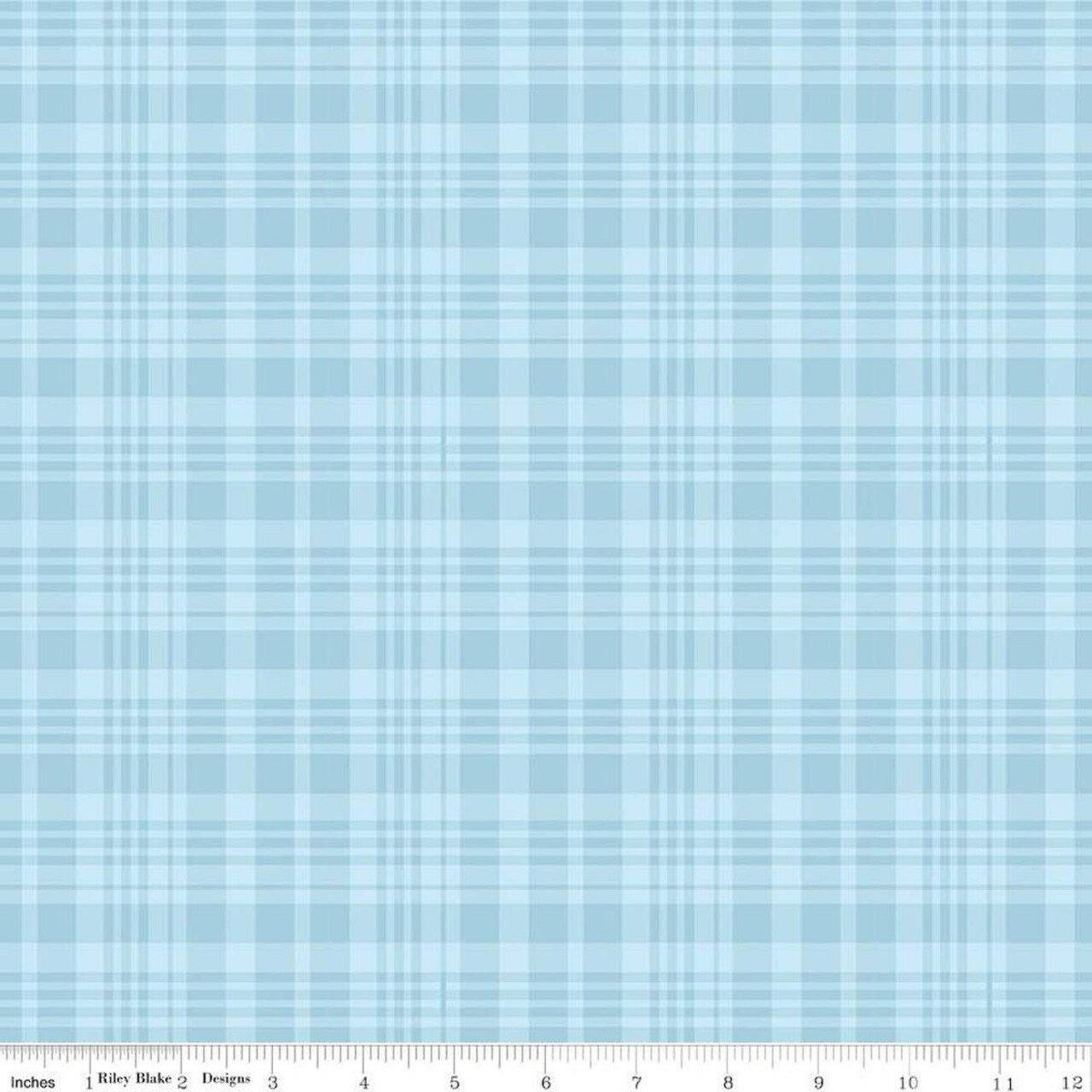 Fabric Riley Blake Blue Plaid Winnie the Pooh by the Quarter Yard C17005-BLUE